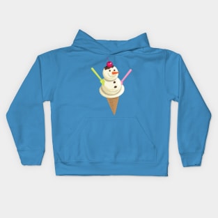 Vanilla cone snowman Kids Hoodie